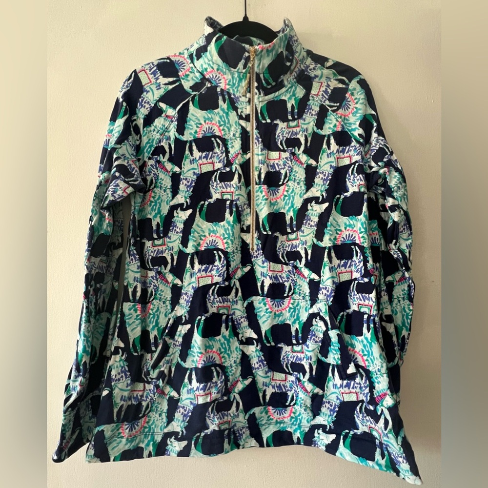 EUC Lilly Pulitzer Skipper Popover - Llamas - Medium